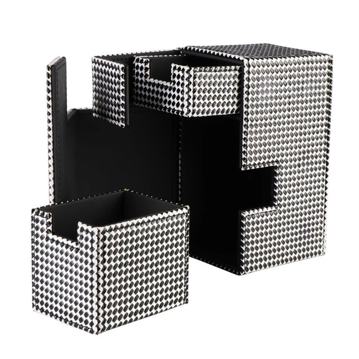 Leather Magnetic Closure Commander Storage Box